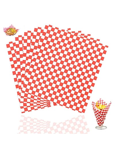 اشتري Food Grade Wrap Paper, 100 Sheets 30 x 30 cm Food Wrapping, Grease Resistant Burger Food Basket Liner for Burrito Omelette Patties Taco, Restaurants, Churches, BBQ, Party في السعودية