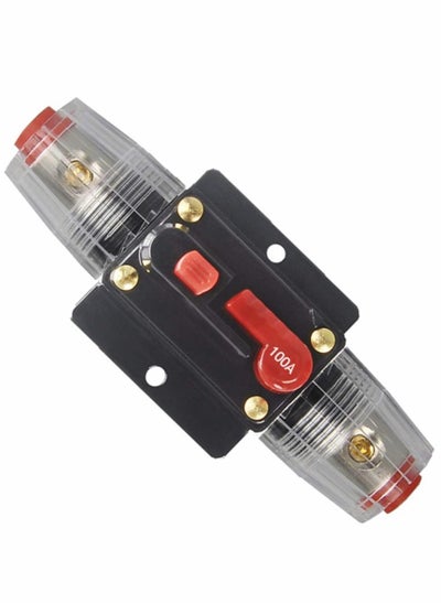 اشتري Audio Circuit Breaker Auto Car Stereo Inline Fuse Holders Inverter,100A/150A, Manual Reset 12V-24V DC for Automotive Marine Boat Audio System Protection (100A) في السعودية