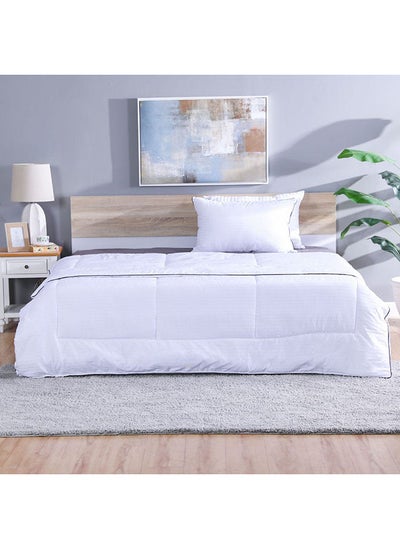 اشتري Indulgence Twin Duvet 100% Cotton  300 Thread Count Plush Duvet Inserts Breathable Soft Comforter Coverbed Essentials For Bedroom  L 160 X W 200 Cm  White في الامارات