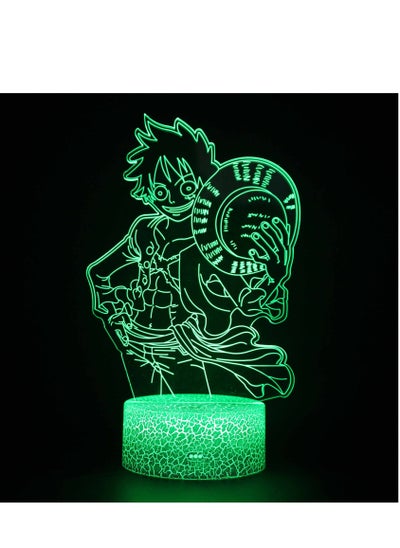 Buy Japan Anime Monkey D Luffy 3D LED Illusion Night Light 16 Colors Desk Lamp Home Bedroom Decor Child Birthday New Year Kids Toys Monkey D Luffy in UAE