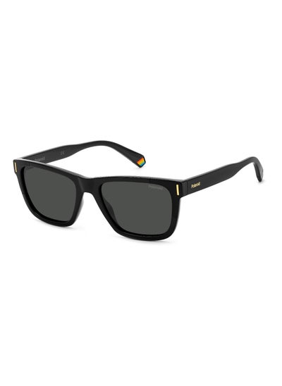 Buy Unisex Polarized Rectangular Shape  Sunglasses Pld 6186/S Grey 40 - Lens Size: 40.2 Mm - Black in Saudi Arabia