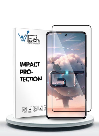 Buy Premium E2E Full Glue Full Cover Tempered Glass Screen Protector For Infinix GT 10 Pro 5G 2023 Clear/Black in Saudi Arabia