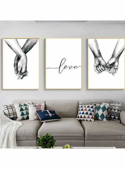 اشتري Wall Art Canvas Painting, Abstract Prints Neutral Wall Art Decor, Simple Fashion Art Line Drawing Decor for Home Living Room Bedroom Office 40 x 50 CM, Unframed 3 Pcs في السعودية