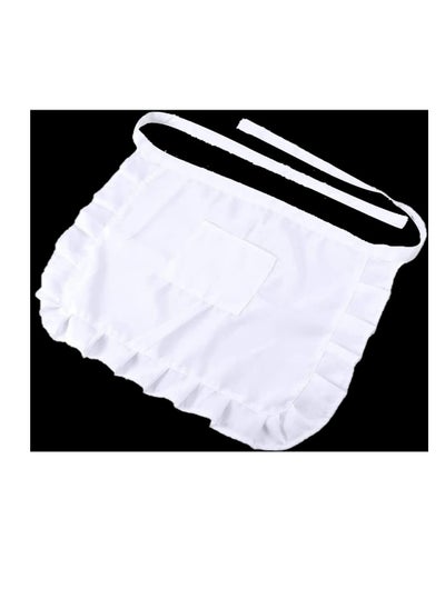 Buy White Waist Apron Half Apron Kitchen Half Waist Apron Ruffle Chef Work Bib Maid Apron Dress Bistro Server Aprons for Waitress Cosplay Costume in Saudi Arabia