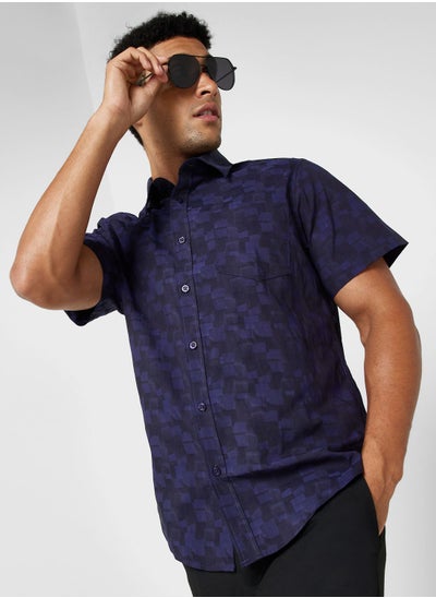 Buy Short Sleeve Texture Shirt in Saudi Arabia