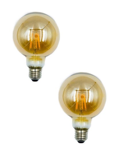 Buy LED Bulb Edison Vintage 8W Warm White 175X125 millimeter 2 pcs in UAE