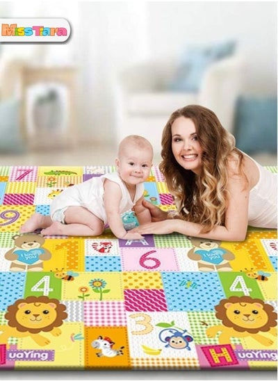 Buy Baby Playmat Extra Large Foldable Reversible Playmat Baby Crawling Mat Room Decor Transforms into Large Fun Activity Gym Thickness 1 CM Size 200 X 180 X 1 cm in UAE