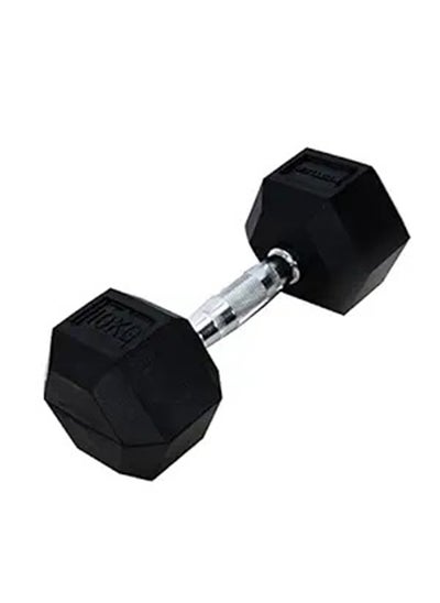 اشتري Hexagonal Dumbbell of 10kg (22LB) Includes 1 * 10Kg (22LB)  |  Material : Iron with Rubber Coat | Exercise, Fitness and Strength Training Weights at Home | Gym for Women and Men في الامارات