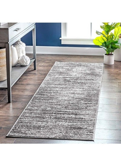 Buy Contemporary Faded Elsa Runner Rug 2' 6" X 6' Gray in UAE