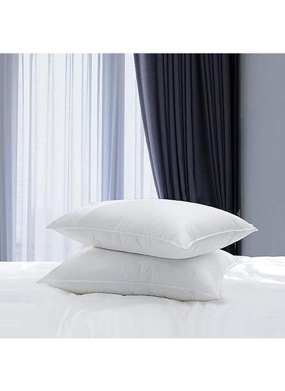 اشتري Cotton Home Bed Pillows for Sleeping- Standard Size Cooling Hotel Quality with Premium Soft Down Alternative Fill for Back Stomach or Side Sleepers في الامارات