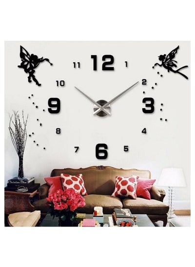 Buy Large 3D Wall Clock Watch Clocks DIY Mirror Deer Head Stickers Art Deco Living Room Quartz Needle Europe horloge Home Decor in UAE