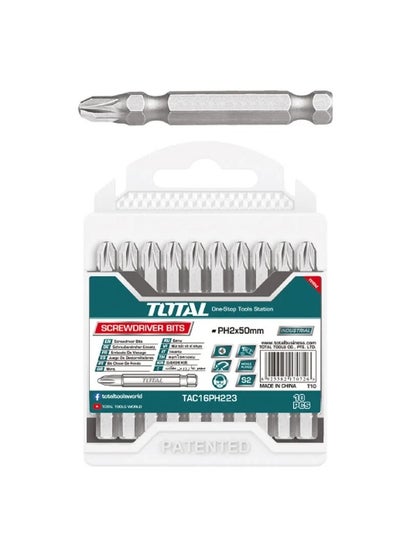 Buy TOTAL Screwdriver Bit Magnetic PH2 50mm 10PCS TAC16PH223 in Saudi Arabia