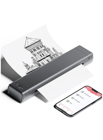 Buy Portable Bluetooth Wireless M80F-A4 Thermal Printer, Compact Inkless Printer for Travel, Support Phone & Laptop, Small Printers for Home Use Vehicles Office School Stencils in Saudi Arabia