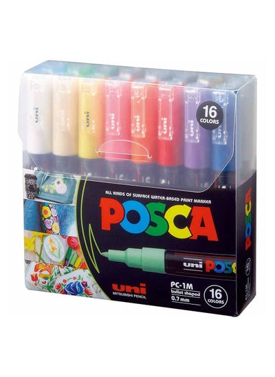 اشتري Bullet Tip 16 Colors Extra Fine Paint Markers 0.7mm في الامارات