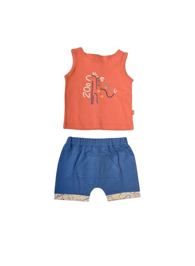 Buy High Quality Cotton Blend and comfy  Baby Pajama Set "Sleeveless T-Shirt + Printed Short " in Egypt