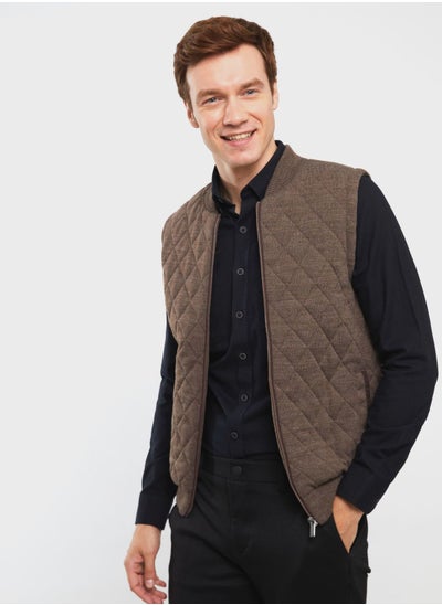 اشتري Zip Through Quilted Vest Jacket في السعودية