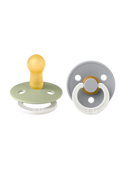 Buy Pack of 2 Colour Pacifier Latex S2 Sage GLOW and Cloud GLOW in UAE