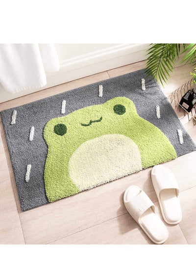 اشتري Frog Bath Mat, Frog Bathroom Rug, Non-Slip,Machine Washable,Absorbent Frog Rug,Anti Slip Green Shower Rug for Bathtub, Shower and Bath Room(24"x16") في الامارات