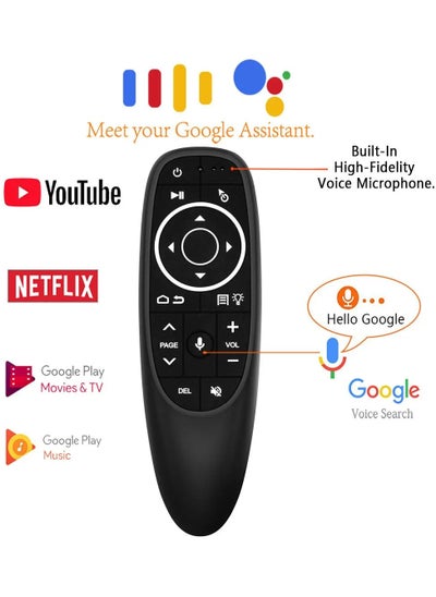 Buy G10 Voice Air Mouse 2.4GHz Wireless Voice Smart Remote Control for Android TV Box, PC, Laptop Black in Saudi Arabia