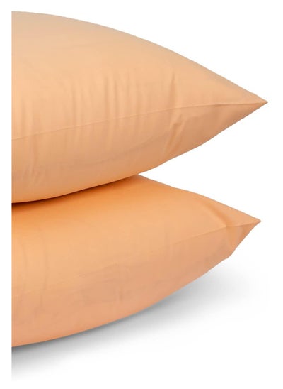 Buy Cotton linen pillowcase set, size 50 * 70 cm, peach in Egypt