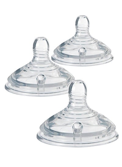 Buy Pack of 3 Natural Feeding Bottle Nipple 3 Months+, for Tommee Tippee Bottle in Saudi Arabia