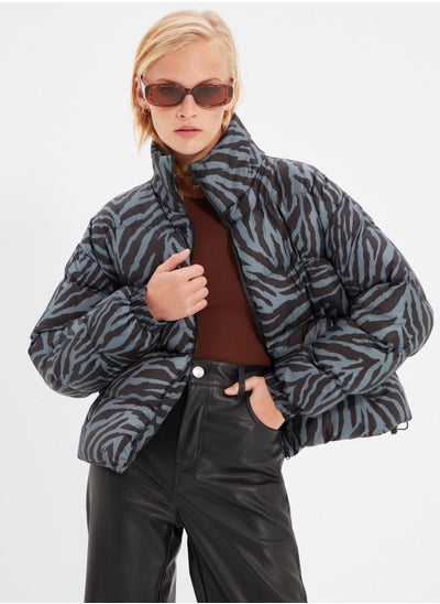 Buy Zip Detail Printed Jacket in UAE