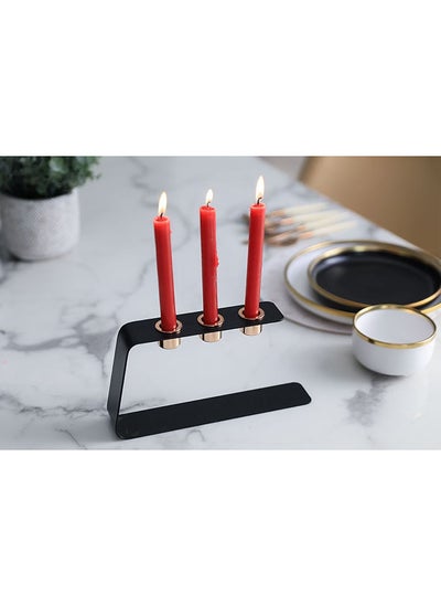 اشتري Amy 3 Taper Candle Holder 25x5x14Cm Black في الامارات