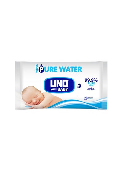 اشتري Baby Pure Water Wipes by Babyjoy, 99.9% Pure Water, Pack of 28 Wipes في السعودية