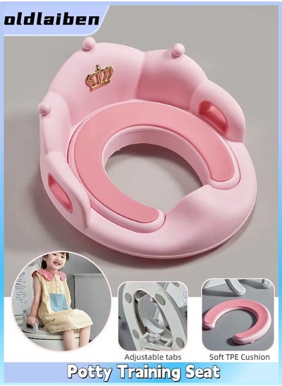 Buy Baby Potty Training Seat, Children's Toilet Seat, Portable Children's Potty, Toddler Assisted Toilet Seat with Soft TPE Cushion, Handles, Suitable For Baby Boys And Girls（Pink） in Saudi Arabia