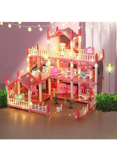 Buy Doll House,Dream House for Girls-3 Story 9 Rooms Dollhouse,Toddler Playhouse DIY Building Kids Gift for for 3-10 Year Old Girls in Saudi Arabia