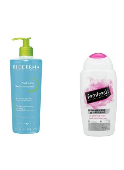 Buy Soothing Lotion For Intimate Areas, Maximum Care 250 ml WITH bioderma Sebium Gel Moussant Purifying Foaming Blue 500ml in Saudi Arabia