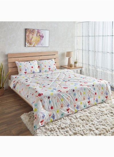 اشتري Flora Chrsy 3-Piece Microfibre King Comforter Set 240 x 220 cm في الامارات