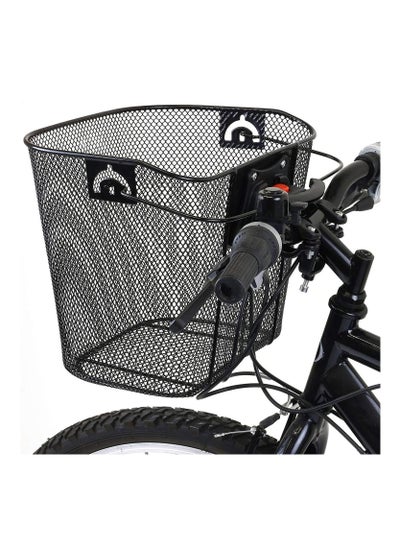 Buy Bike Front Carrier Basket Pet Carrier Quick Release Basket designed Metal Mesh Basket for Front of Bicycle in UAE