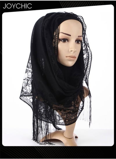 Buy Solid Color Hijab for Women Black in UAE