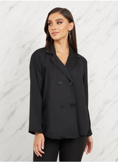 Buy Oversized Double Breasted Regular Length Blazer in Saudi Arabia