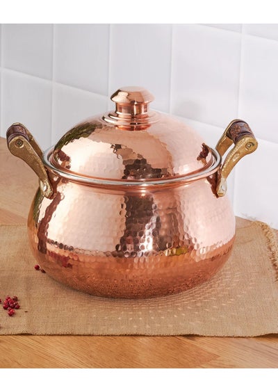 Buy Karaca Mesopotamia copper squat saucepan with Lid 20 cm in UAE