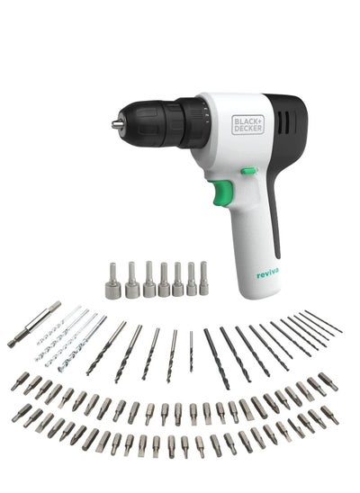 Buy BLACK+DECKER Reviva Drill Kit 12V with 80 PC Accessories REVDD12A80-GB 2 Years Warranty in Saudi Arabia