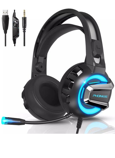 Buy H4 Gaming Headset with Microphone LED Light, 3.5mm input - for PC, PS4, Xbox One, Nintendo Switch in Egypt