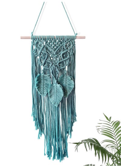 Buy Macrame Woven Wall Hanging Boho Chic Home Decoration Art Wall Leaf Feather Handmade Tapestries Handmade Natural Cotton Suitable for Wedding Bedroom Living Room Background Wall in UAE