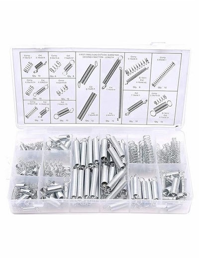 Buy 200 Pieces Zinc Plated Spring Assortment Kit,Compression Spring Tension Spring Transparent PP Plastic Box 20 Kinds of Size Extension and Compression Spring Repair Tool Replacement Kit in Saudi Arabia