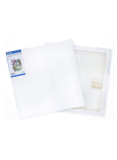 Buy 1-Piece Stretched Painting Canvas Board 40x40cm Size White in UAE