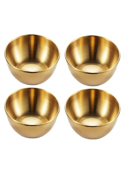 Buy 4pcs Stainless Steel Dip Bowls Round Seasoning Dishes Sushi Dipping Bowl Saucers Bowl Mini Appetizer Plates Seasoning Dish Saucer Plates (Gold) in Saudi Arabia