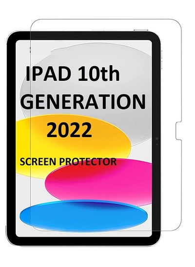 Buy Screen protector for iPad 10.9 inch 2022 10th Generation Edge to Edge Full Screen Coverage Anti Scratch Tempered Glass in UAE