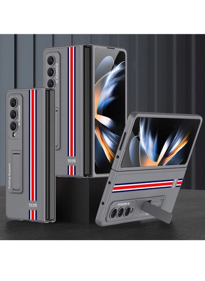 Buy Galaxy Z Fold 4 Case, Genuine Leather Samsung Z Fold 4 Case with Kickstand Phone Case Compatible with Samsung Galaxy Z Fold4, Limited Edition Gray in Egypt