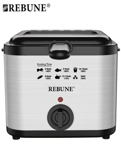 Buy Original RE-11-048 Deep Fryer 2.5L 1800W with View Window Stainless Steel Lid for Home in UAE