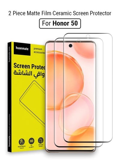 Buy 2 Pieces Premium Matte Ceramic Screen Protector For Honor 50 Black/Clear in Saudi Arabia