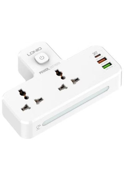 Buy Power strip 2 ways power socket and 3 USB ( 2 USB-A / 1 USB-C ) port for a better performance with touch LED - rated power 2500W Max - SC2311 in Egypt