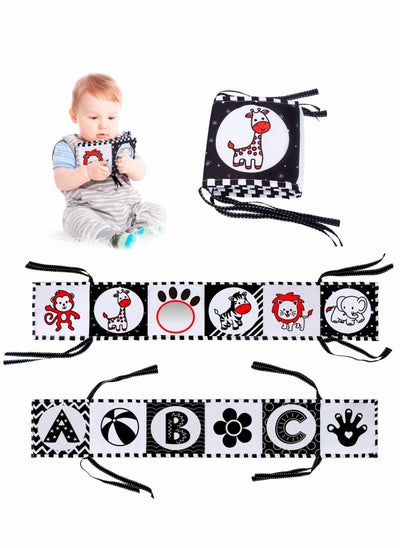 اشتري Baby Toys 0-6 Months, Black and White High Contrast Sensory, Three-Dimensional Can Be Bitten Tear Not Rotten Paper 0-3 Years Old Newborn في الامارات