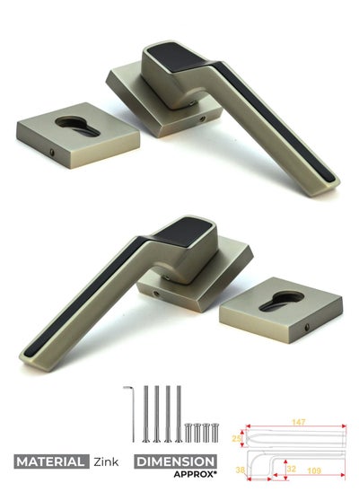 اشتري Mortise Zink Door Handle (Satin+Z Black W2009) في السعودية