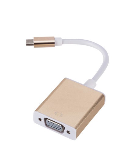 Buy 1080P TypeC to VGA Adapter Cable for Laptop Gold in UAE